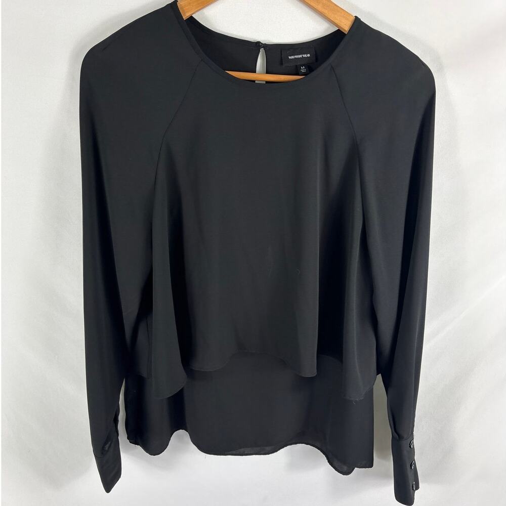 Who What Wear Flowy Black Blouse Size Medium
